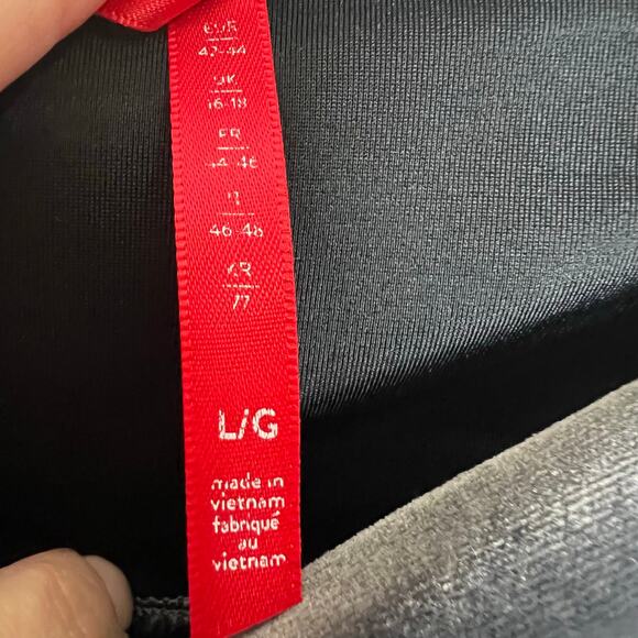 Spanx Velvet Leggings Large Dark Gray High Rise Ankle Velour Slimming Leisure - Picture 6 of 10